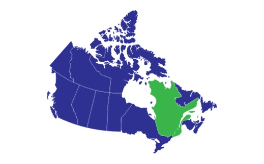 Canadian Map with Ontario highlighted