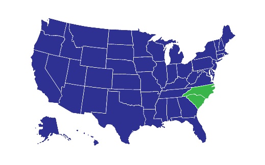 North Carolina South Carolina Hub Map