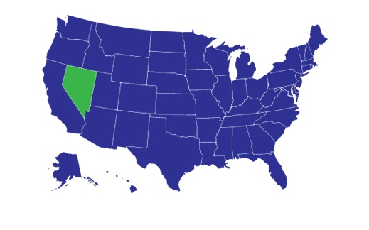 USA Map with Nevada highlighted