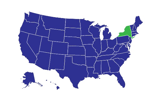 USA Map with New York highlighted