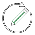 Pencil and circle icon