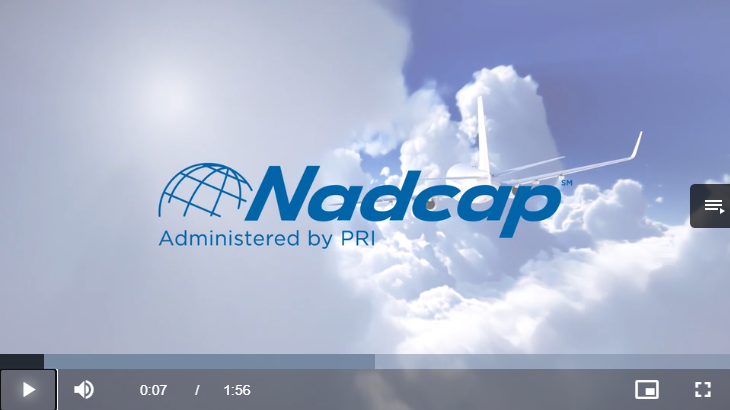First frame of Nadcap Video in Library Showing an Airplane Flying through Clouds