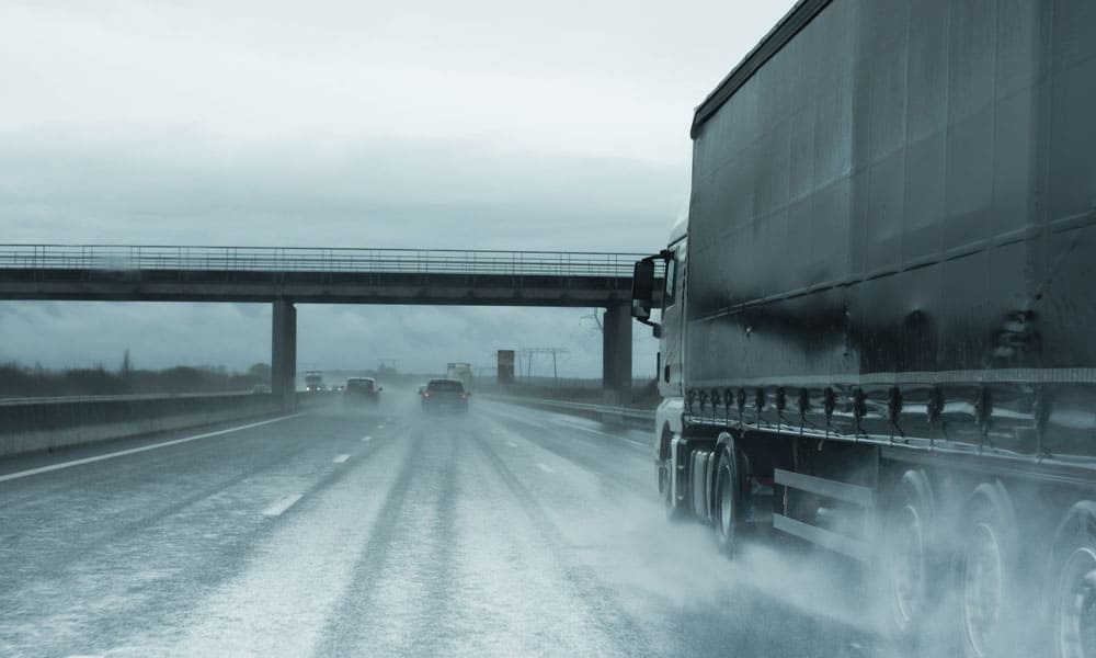 semi-truck on road