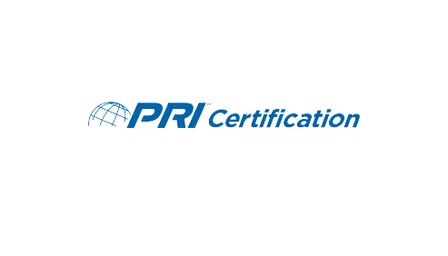 PRI certification logo in blue