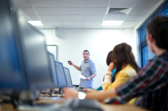 people sitting in a computer lab
