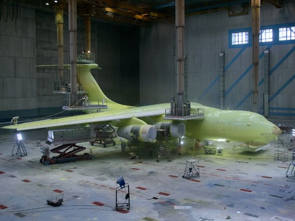 airplane undergoing chemical processing