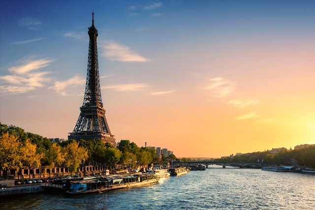 skyline view of the Eiffel tower