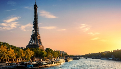 skyline view of the Eiffel tower