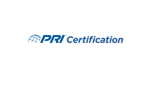 PRI certification logo in blue