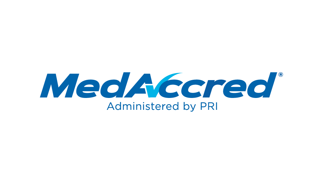 medaccred logo in blue