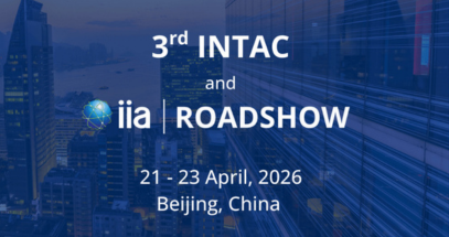 iia logo and show information on cityscape background image
