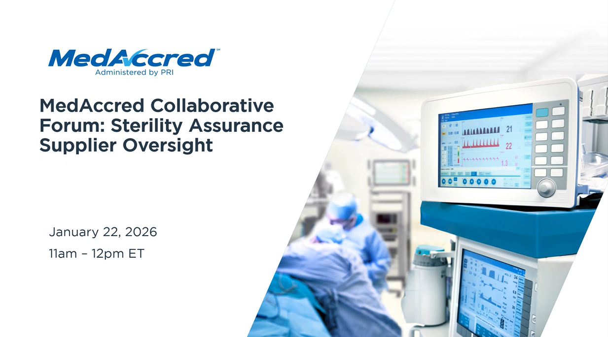 title slide from the MedAccred webinar