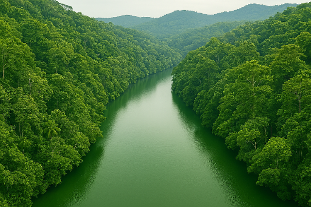 River Basin with green foliage